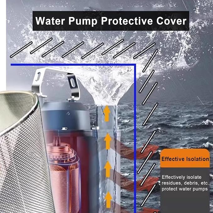 Stainless Steel Pump Filter Cover Water Pump Protective Cover Sump Pump