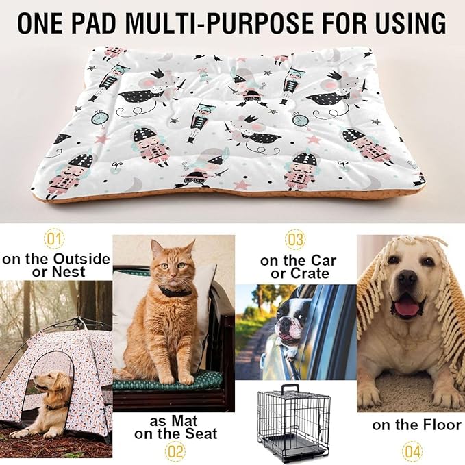 Pet Bed Christmas Nutcracker Mouse King Dog Bed Mat Absorbing Non Slip Pad Pet Sleeping Mat for Small, Medium, and Large Dogs Puppy Cat 36 in x 24 in