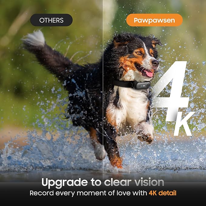 4K UHD Dog& Cat Pet Camera Collar, Video Recorder with Phone App View, Outdoor & Indoor POV Action Cam for Small and Medium-Black Cam-Collar Pink M 64g