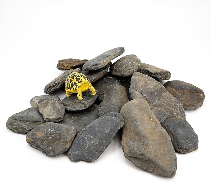 Aquarium Stone Stream Turtle Platform Natural Slate 3-11 inches Fish Rock for Aquarium Decoration Turtle Tanks and Amphibian & Reptile Terrariums-40lb