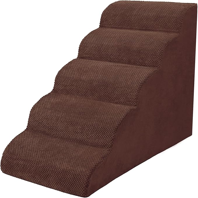 Dog Stairs for Small Dogs, High Density Foam Dog Steps, Extra Wide Non-Slip Pet Ramp for High Beds Or Couch, Soft Doggie Ladder for Dogs Injured, Older Pets, Small Cats