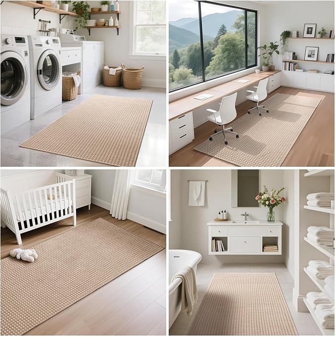 YDKGL 3x5 ft Area Rug Entryway Runner Rug Non Slip Washable, Boho Woven Kitchen