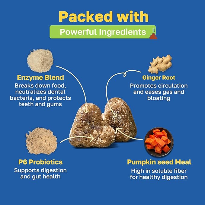 Happy Paws Digestive Supplement for Dogs, Supports Gut Health for Dogs of All Breeds & Ages, Made with Probiotics, Enzyme Blend & Ginger Root, Pumpkin Flavor, Organic, Non GMO, 200 Soft Chews