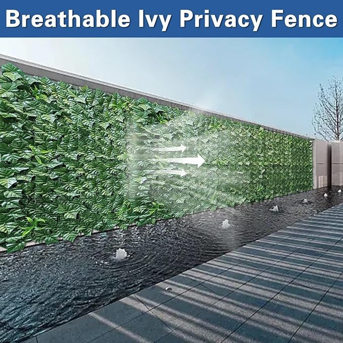 Artificial Ivy Fence Privacy Screen with Mesh Back, 72" x 96" Faux Ivy Vine Leaf Fence Panels, Balcony Privacy Screen, Hedge Wall Decoration for Outside, Garden, Yard, Patio