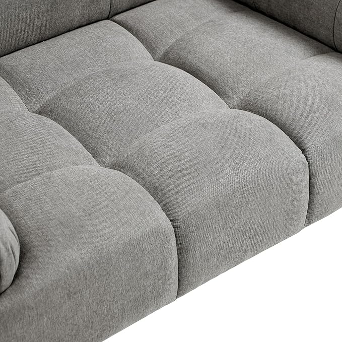 Marcel Upholstered Modern Pet Bed for Small & Medium Dogs and Cats, Sofa-Style Dog Bed with Bolstered Arms, Tufted Cushion, Water & Stain Resistant Velvet (Uptown Gray)