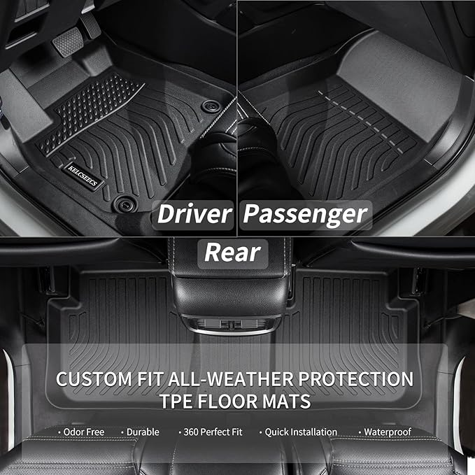 KELCSEECS Floor Mats & Cargo Liner Custom for Ford Mustang 2015-2026(NOT for Mustang Mach-E,Cargo Liner with Subwoofer),All Weather Protection Anti-Slip TPE Liners Full Set Mustang Accessories Black