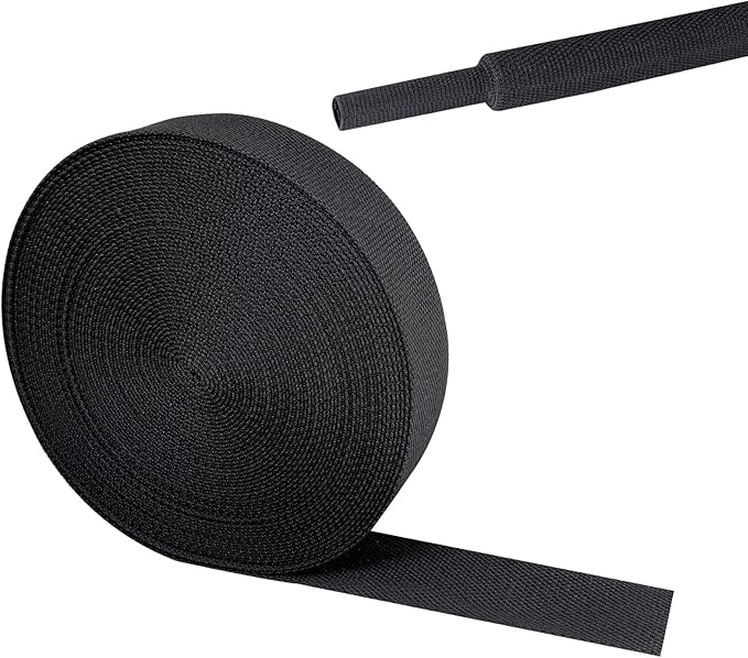 2 in 1 Heat Shrink Braided Sleeving Fabric Tubing-Ideal fit Irregular Shape Hose/Cable/Wire (3/4"(19mm), 40FT)
