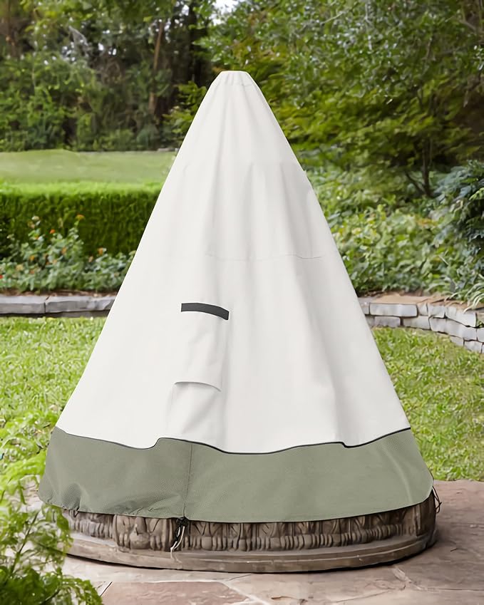 Bitubi Fountain Cover（48"x61"） 600D Oxford Cloth Garden Fountain Statue Protective Cover with Drawstring Waterproof Windproof Fountain Protector