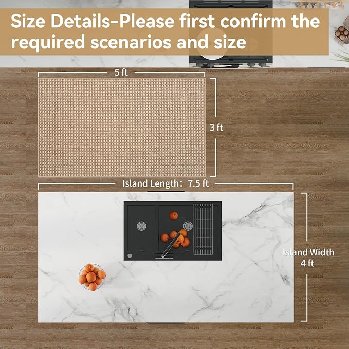 YDKGL 3x5 ft Area Rug Entryway Runner Rug Non Slip Washable, Boho Woven Kitchen