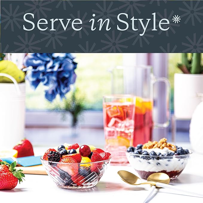 Vikko Glass Bowls - Set of 12 Decorative Dessert Bowls, 10.75 Ounce Glass Dish for Dessert, Candy, Kitchen Prep, Dishwasher Safe