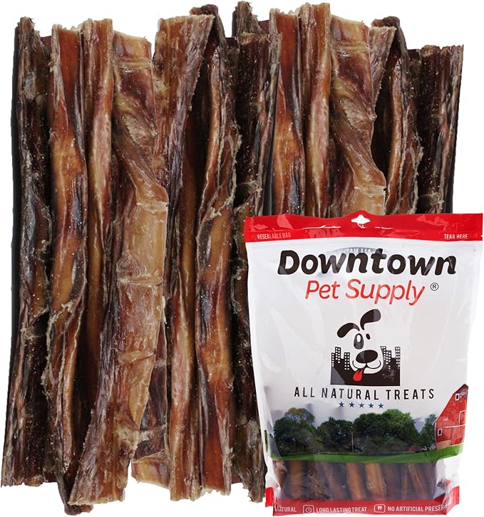 Downtown Pet Supply USA Sourced Bully Sticks for Dogs - Grass-fed Beef Chews, Low-Odor & Rawhide-Free, Long Lasting Dog Treats - Healthy, Safe & Delicious Chews (12" 50 Pack)