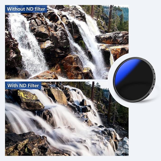 NEEWER 52mm Variable ND Filter ND2-ND400, Neutral Density Filter, Water and