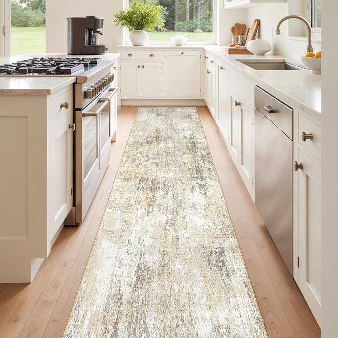 RELEANY Washable Area Rugs 2'x10' Non-Slip Modern Abstract Soft