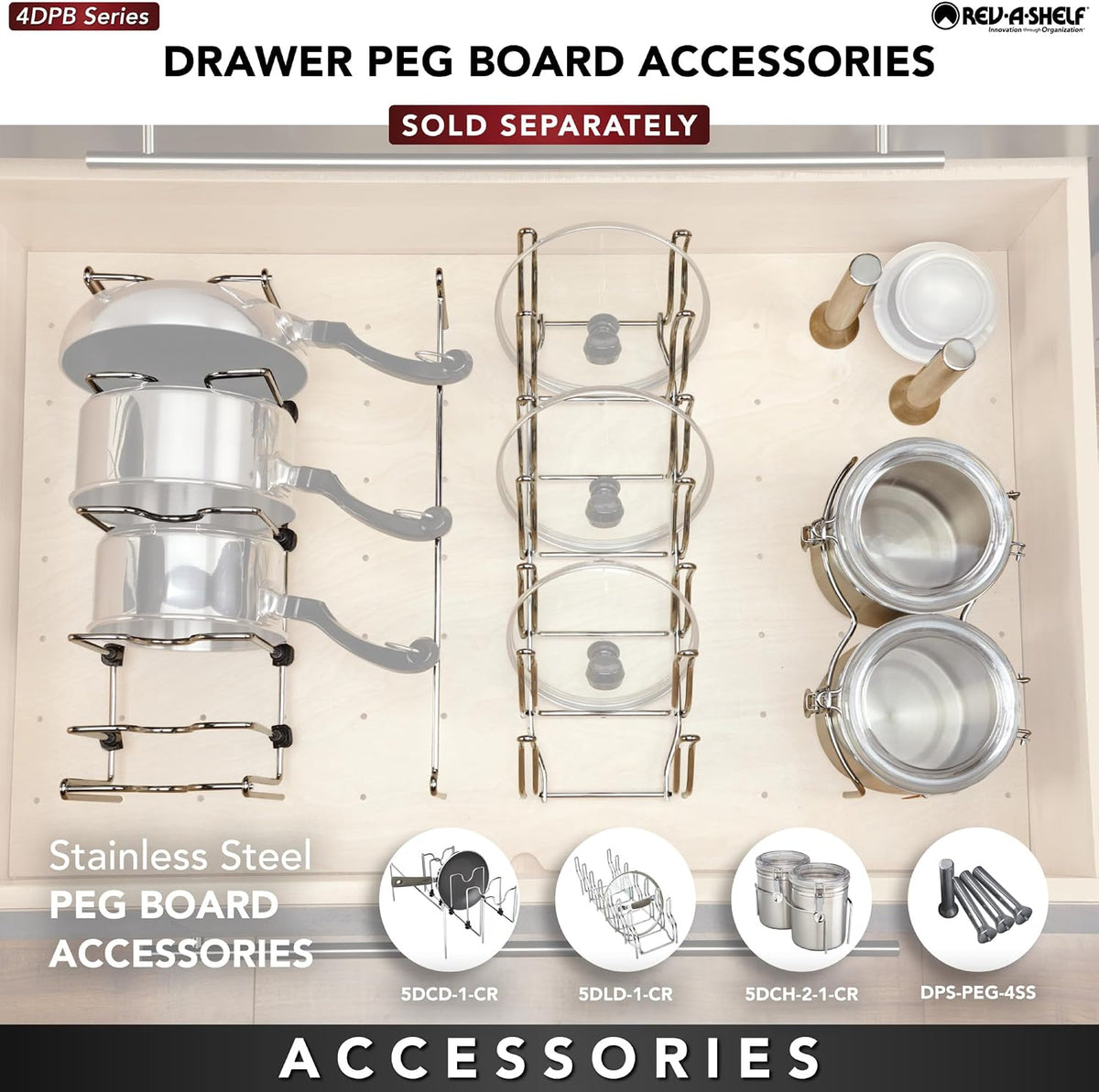 Rev-A-Shelf Trim to Custom Fit Wooden Pegboard Drawer Divider Organizer
