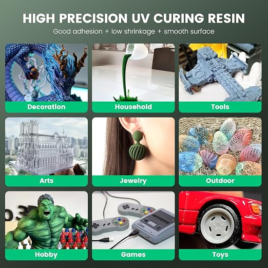 SUNLU 3D Printer Resin 3kg, Fast Curing Standard 3D Resin