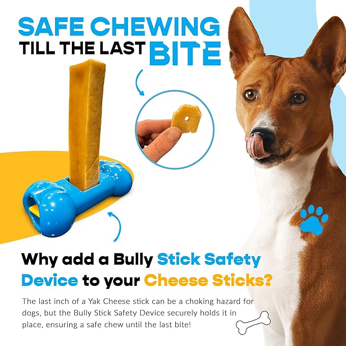 Yak Chew Holder Pack, Large (4 Pieces) - Includes Yak Cheese Holder for Safe, Secure and Smarter Chewing. Also a Bully Stick Holder Too!