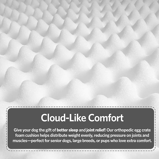 MidWest Homes for Pets Orthoperdic Egg-Crate Nesting Pet Bed w/ Teflon Fabric Protector, XS Gray