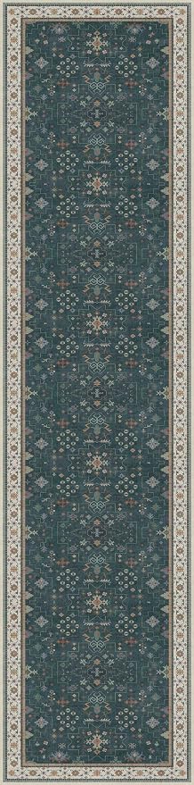 Hazo Haus Dark Green Hallway Runner Rug 12 ft Long