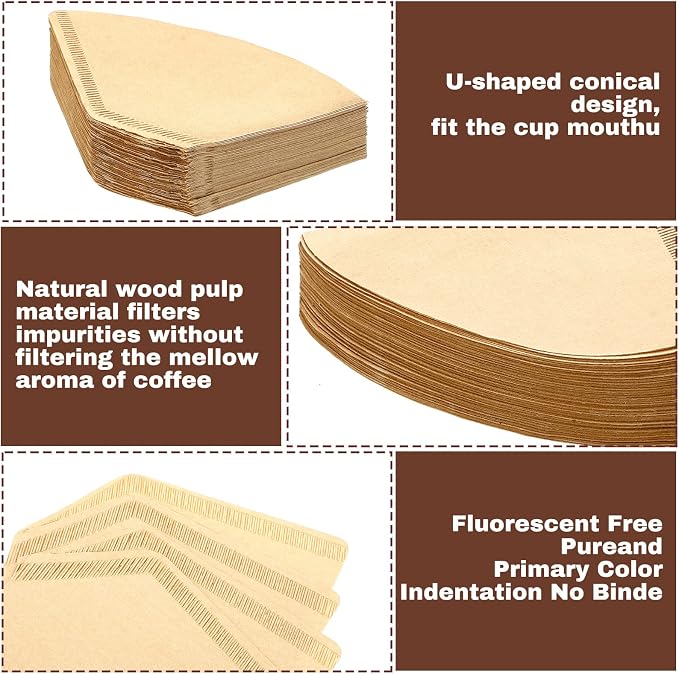 Teling 1200 Count Coffee Filter #2, cone Filters Bulk Disposable Natural Paper