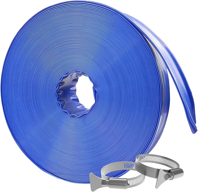 Poolvio Backwash Hose 2" x 100 ft, Tear-Resistant & Leak-Free