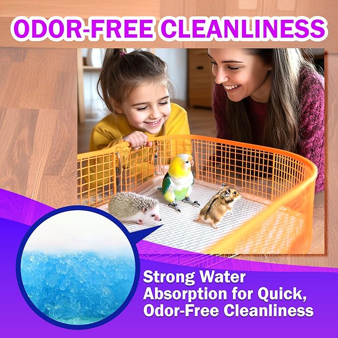 HA SHI Absorbent Bird Cage Liner - 27.9 x 16.1 Inches, 50 Pads, Disposable, Durable 5-Layer, Leak-Proof, Quick-Drying, Odor-Free for Parrots, Parakeets, Budgies, Canaries, Cockatoos