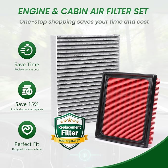 Engine & Cabin Air Filter Compatible