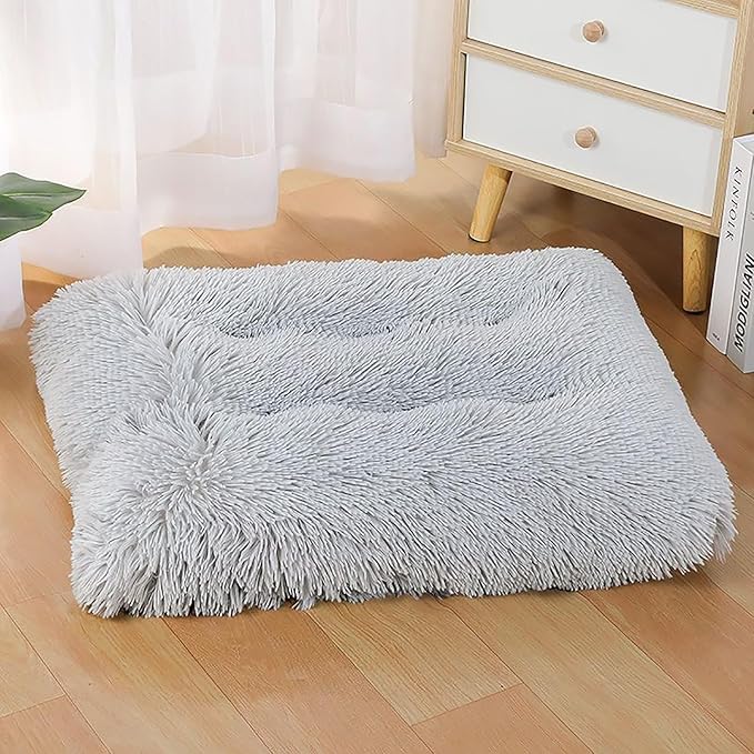 Dog Crate Mat, Dog Bed for Large Dogs, Comfy Fluffy Kennel Pad Anti-Slip for Dog beds & Furniture, Quilted Dog Bed for Pets for Medium/Small Dogs Cats (Color : Purple, Size : 43x29)