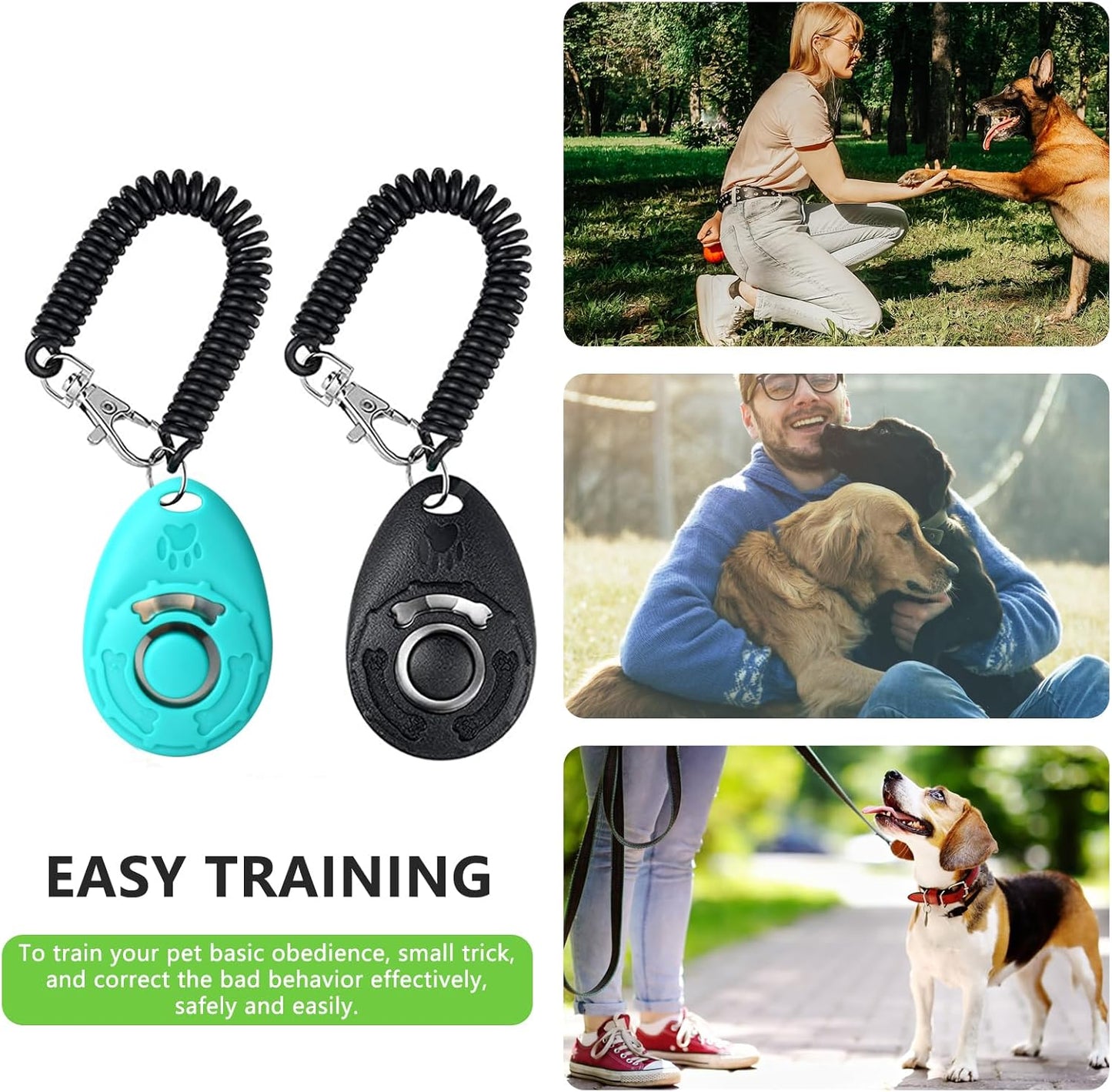 Dog Treat Pouch - 3 Ways to Wear Treat Pouches for Pet Training and 2 Pieces Clicker Taining for Dogs, Dog Training Treat Pouch Bag and Dog Clicker for Training with Waist Belt Shoulder Strap - Camo