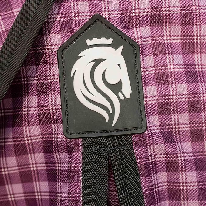 Equinavia Norse Lightweight 100g Fill Horse Rain Blanket | Waterproof Turnout Sheet - Black - 66 in - Plum Wine/Orchid Haze - 81 in