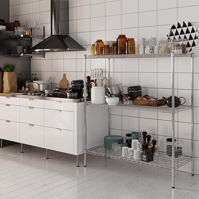 21" Deep x 48" Wide x 54" Height Wire Shelving Kit | 3-Tier | NSF Commercial Storage Rack Unit