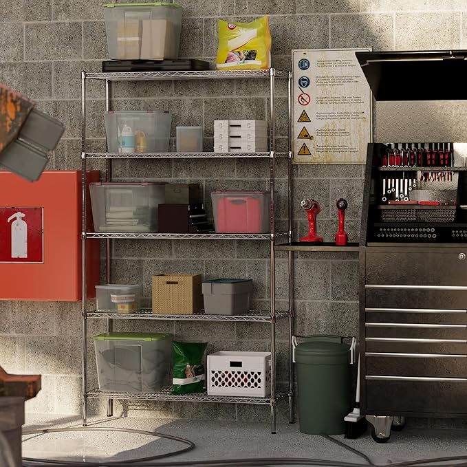 18" Deep x 48" Wide x 86" Height Wire Shelving Kit | 5-Tier | NSF Commercial Storage Rack Unit