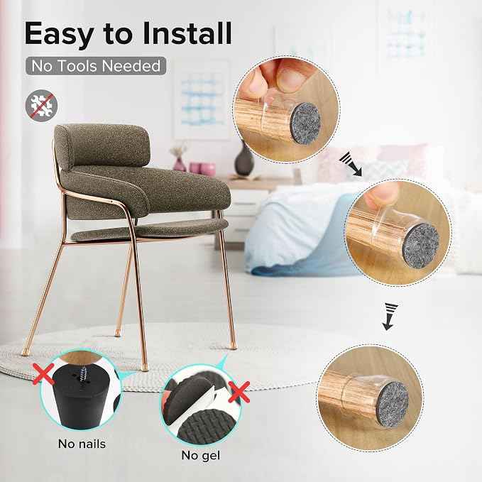 24PCS Upgraded Silicone Chair Leg Floor Protectors