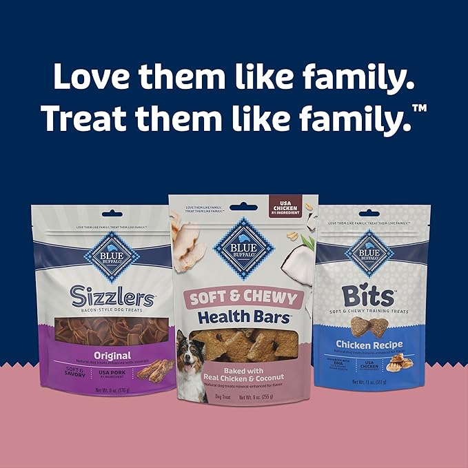 Blue Buffalo Soft & Chewy Health Bars, Baked with Real Chicken & Coconut, Natural Dog Treats Mineral-Enhanced for Flavor, 9 oz. Bag