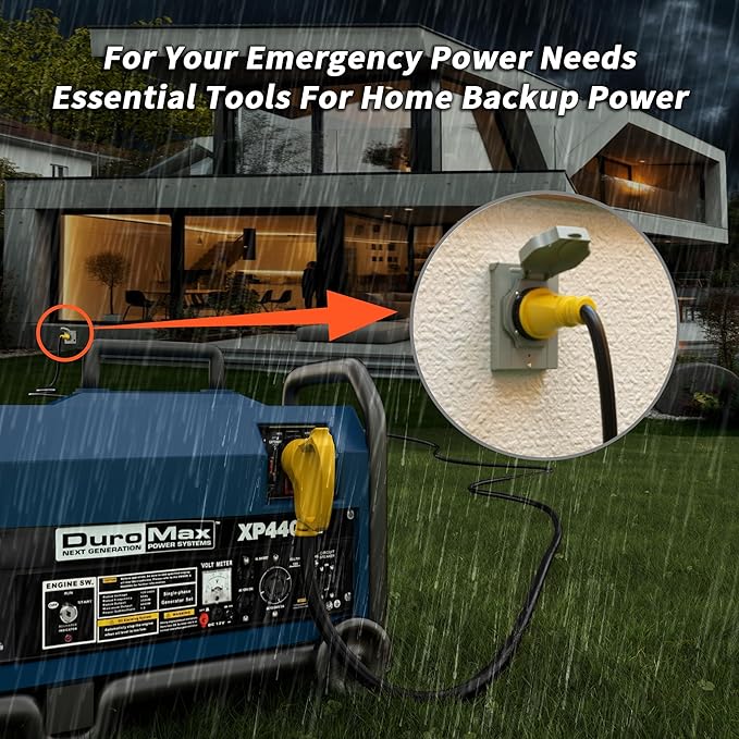50 Amp Generator Cord, 10FT 50 Amp RV Extension Cord with Twist Lock, Generator Cable 50A 4 Prong, NEMA 14-50P to SS2-50R Heavy Duty STW Wire for RV Camper & House
