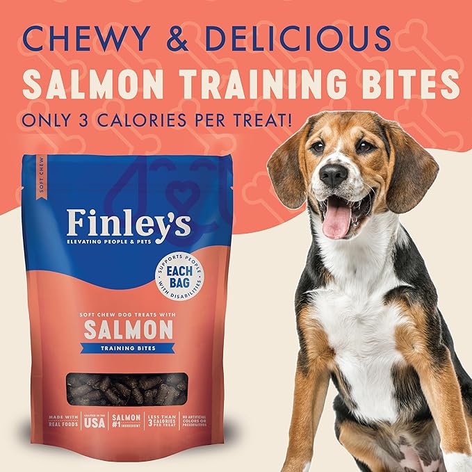 Finley's Training Treats for Puppies, Soft Salmon Dog Treats for All Dogs and Sizes, Limited Ingredient, Low Calories, 16oz, 6 Pack