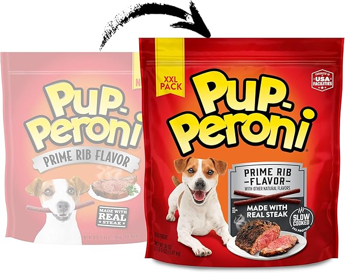 Pup-Peroni Prime Rib Flavor Dog Treats, 38 Oz. Bag (Pack of 4)