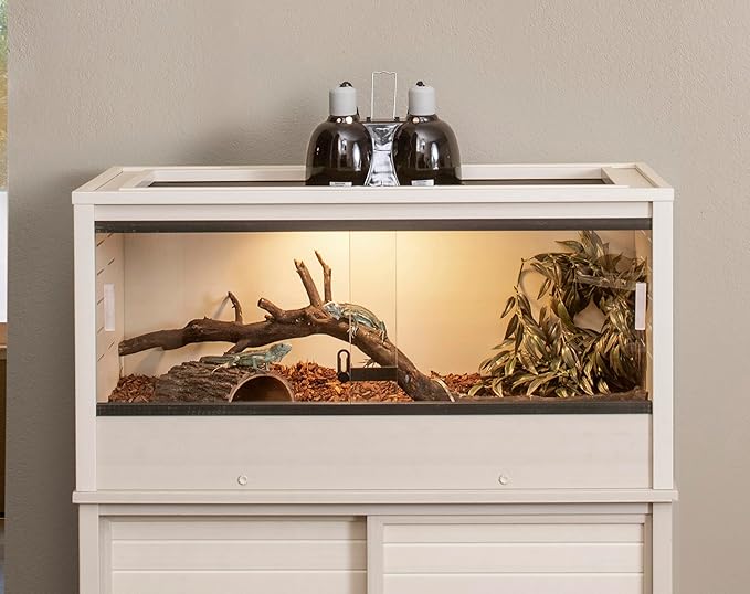 New Age Pet ECOFLEX Medium Reptile Enclosure with Matching Cabinet Stand Set in Maple