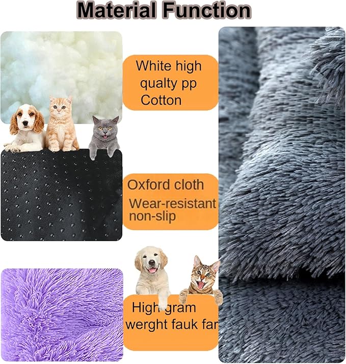 Dog Crate Mat, Dog Bed for Large Dogs, Comfy Fluffy Kennel Pad Anti-Slip for Dog beds & Furniture, Quilted Dog Bed for Pets for Medium/Small Dogs Cats (Color : Purple, Size : 43x29)