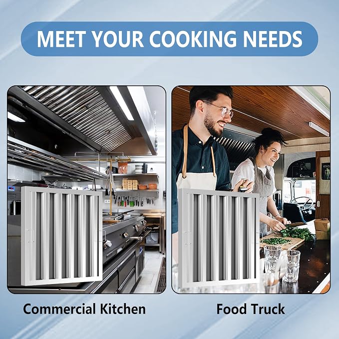 Stainless Steel Commercial Kitchen Hood Filter 19.5W x 19.5H Inch Range Hood