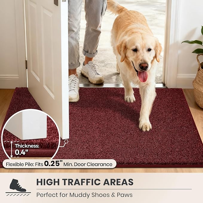 PURRUGS Easy Care Area Rug 6ft x 9ft, Non-Slip Washable Entryway Rug, Stain