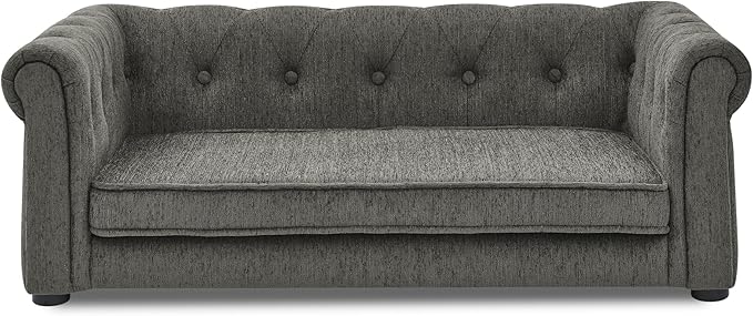 Elegant Rectangle Pet Bed for Medium and Large Dogs, Durable Elevated Dog Sofa Bed, Comfortable Dog Couch, Modern and Stylish Dog Sofa for Large Dogs,Dark Grey