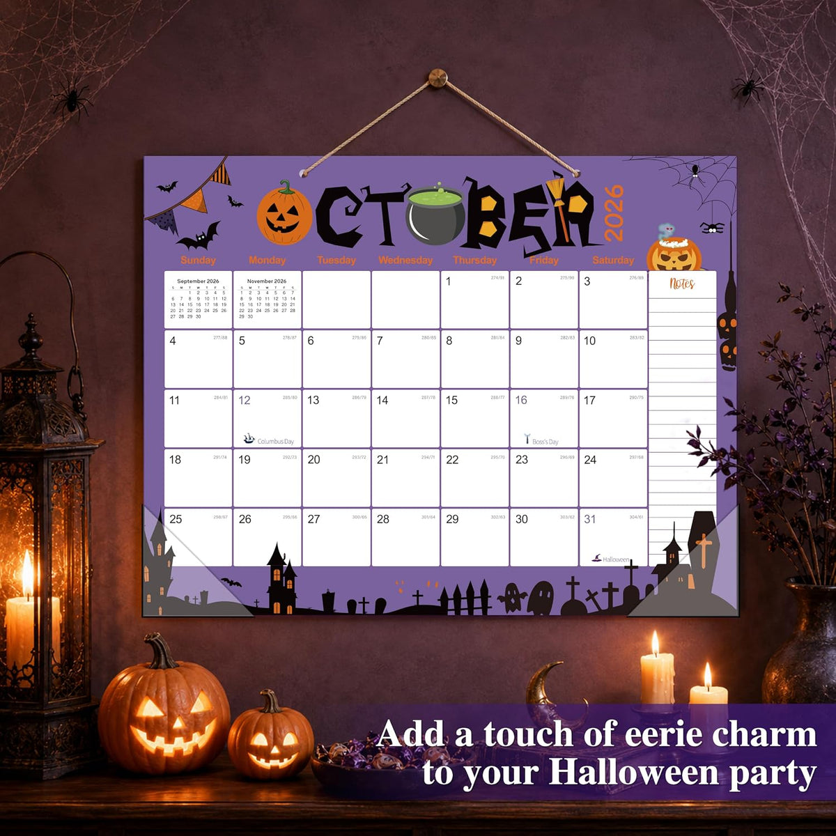 GuassLee Large 2027 Desk Calendar, 39 Month Oct 2026-Dec 2029, 22" x 17"