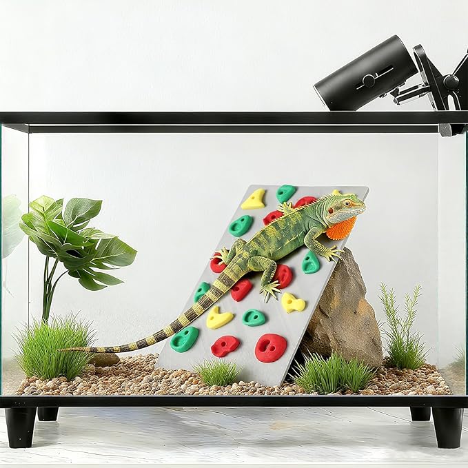 Climbing Wall for Reptiles, Reptile Tank Terrarium Accessories Habitat Decor for Bearded Dragons, Leopard Geckos, Lizards, Snakes, Tree Frogs, Amphibian Paludariums Enclosure Supplies