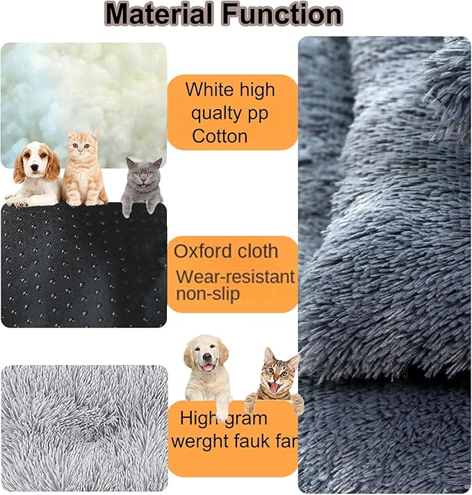 Dog Crate Mat, Dog Bed for Large Dogs, Comfy Fluffy Kennel Pad Anti-Slip for Dog beds & Furniture, Quilted Dog Bed for Pets for Medium/Small Dogs Cats (Color : Gray 2, Size : 43x29)