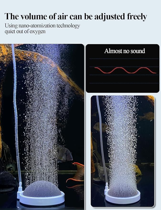 UPETTOOLS Aquarium Air Stone Fish Tank Bubbler Small Nano Air Bubble Stone Super-High Dissolved Oxygen Diffuser Makes Super Tiny Bubbles 4 Inch