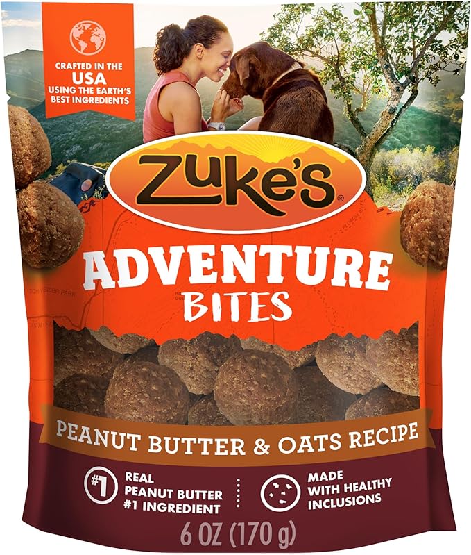 Zuke’s Adventure Bites Pet Treats for Dogs, Soft Dog Treats with Real Peanut Butter and Oats - 6 oz. Pouch