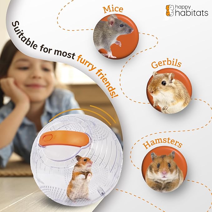 The Halo Small Pet Carrier and Hamster Exercise Ball – Safe, Portable & Breathable Design with Kick-Out Stands – Hamster Carrier & Accessories for Dwarf Hamsters, Mice & Gerbils