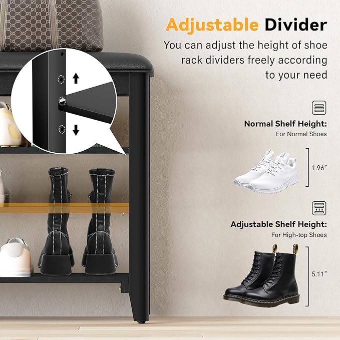 Shoe Rack Bench Entryway Storage