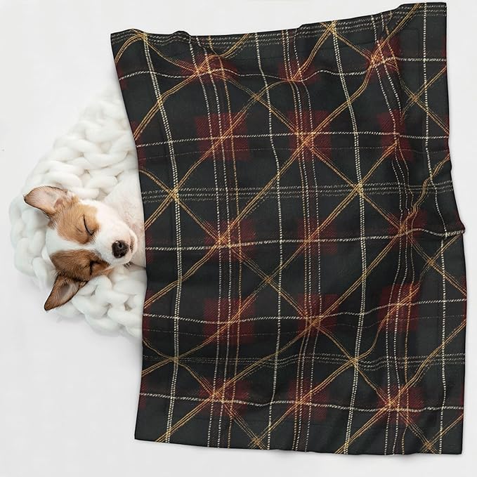 Waterproof Dog Blanket Soft Pet Blanket for Puppy Cat, Fleece Cat Throw Blankets for Furniture Bed Couch Sofa Reversible - Tartan Plaid 7