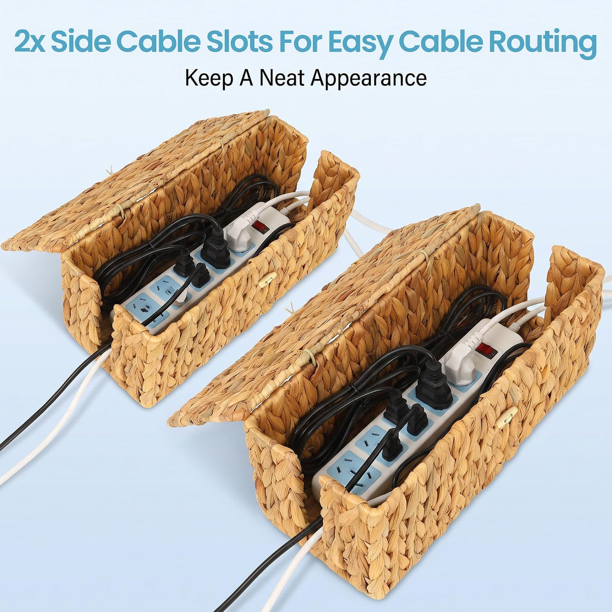 efluky 2 Pack Water Hyacinth Cable Management Box